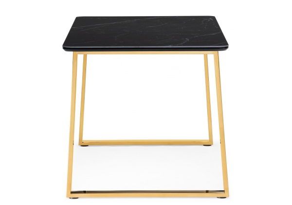 Керамический стол Селена 2 140х80 черный мрамор, золото