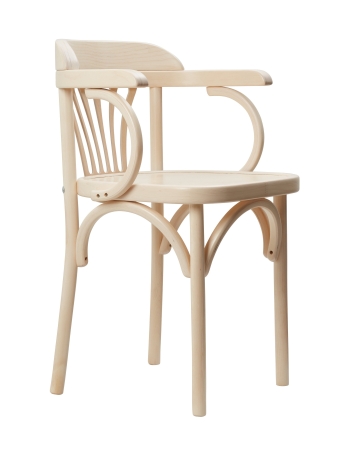 Деревянный стул Венский беленый дуб с твердым сиденьем