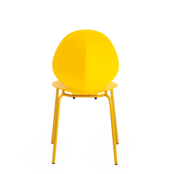 Стул EBAY желтый, металл и пластик, твердое сиденье, без подлокотников