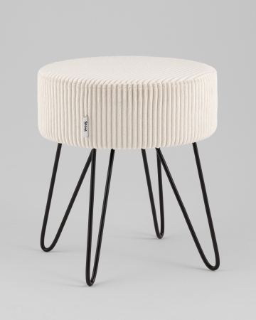 Пуф Спейси велюр рельефный молочный