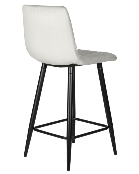 Стул полубарный OLIVIA черные матовые ножки, светло-серый велюр 108-52 Стул полубарный OLIVIA черные матовые ножки, светло-серый велюр 108-52