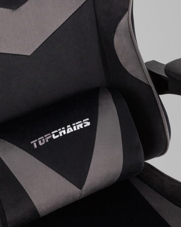 Кресло спортивное TopChairs MG-7019 велюр черно-серый фото в интернет-магазине Stoolmarket