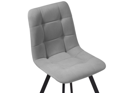 Обеденная группа Эделин светло-серый, дуб делано темный, черный матовый