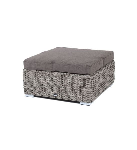 Плетеная оттоманка "Лунго" с подушкой (гиацинт), цвет серый
