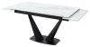Стол Ниагара 140 белый мрамор, стекло, черный каркас