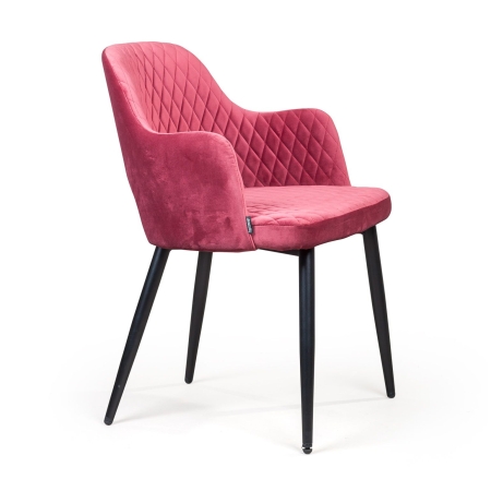 Стул с подлокотниками William бархат винно-красный