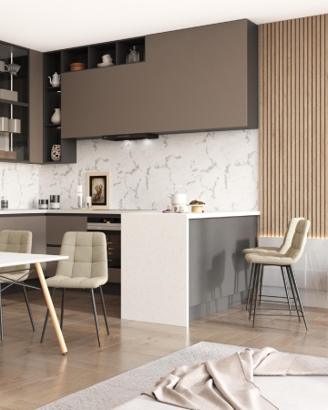 Стул полубарный Джанго велюр бежевый высота сиденья 60 см