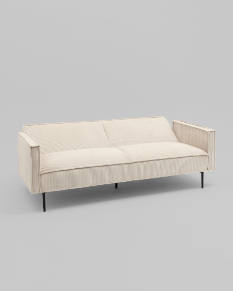 Диван прямой Кассель велюр рельефный молочный