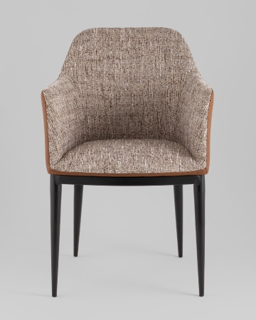 Стул обеденный Itan NC коричневый с коричневой экокожей