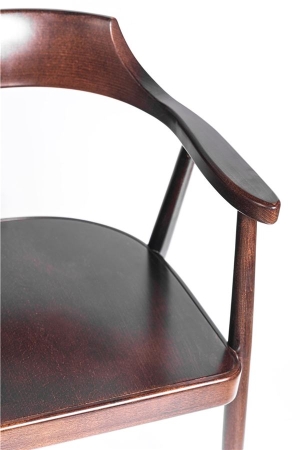 Деревянное полукресло венское Mercurius темный орех с твердым сиденьем