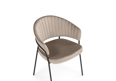 Стул на металлокаркасе Лео светло-коричневый (H-61), черный