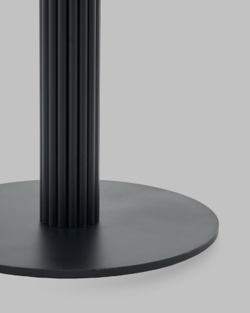 Стол круглый Фризбин D90, столешница МДФ ледяной камень, основание металл черный