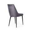 Стул Oliver бархат серый, черный конус