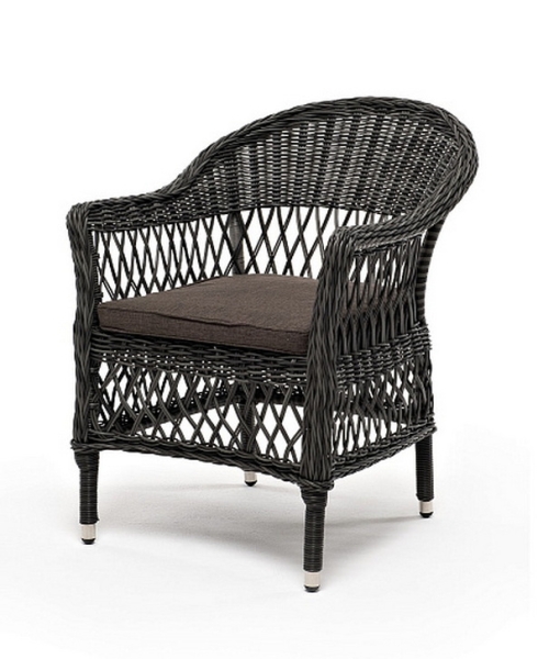 "Сицилия" плетеный стул из искусственного ротанга, графит