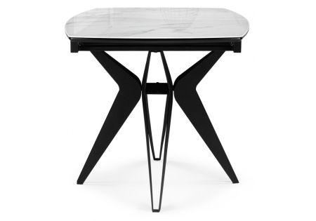 Стол стеклянный Риполь 140(180)х80 статуарио, черный