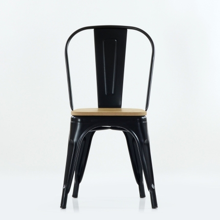 Стул Tolix style Wood черный