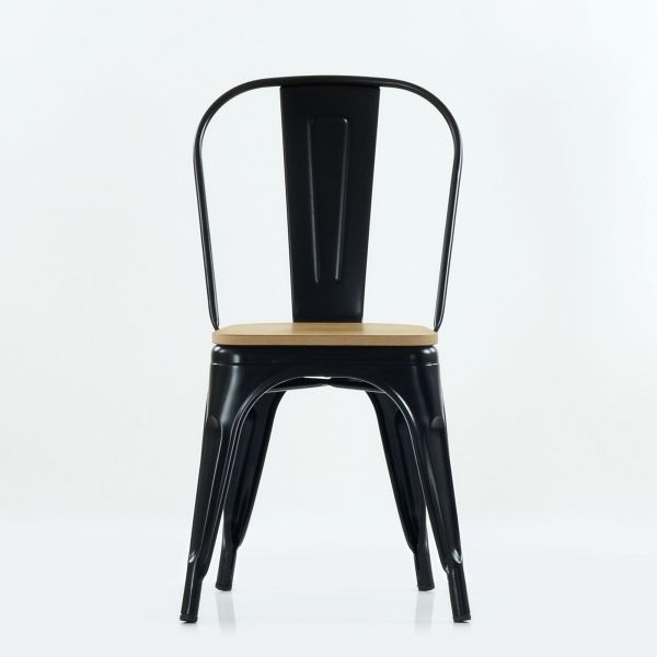 Стул Tolix style Wood черный