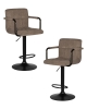 Набор 2 шт Стул барный KRUGER ARM BLACK, какао вельвет (LAR-E2041-05)