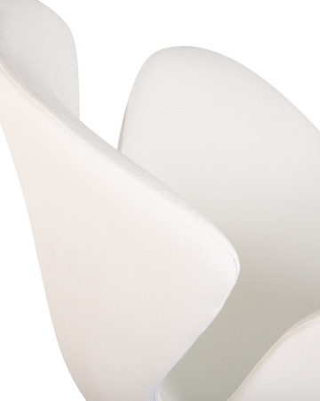 Кресло дизайнерское SWAN белый экокожа, золотое основание