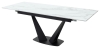 Стол Ниагара 160 белый мрамор, стекло, черный каркас