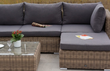 "Лунго" модуль диванный угловой с подушками, цвет соломенный