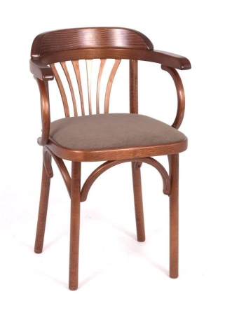 Деревянный стул Венский средний тон с мягким сиденьем из ткани RS 08 Деревянный стул Венский средний тон с мягким сиденьем из ткани RS 08