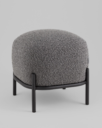 Пуф Стоун ткань букле темно-серый