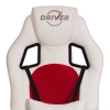 Кресло DRIVER экокожа и ткань, белый и красный