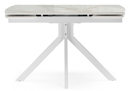 Керамический стол Комильфо 120(180)x80 белая шагрень, белый