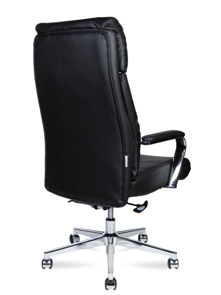 Кресло офисное Atlant черный, экокожа и металл, мягкое сиденье, с подлокотниками Кресло офисное Atlant черный, экокожа и металл, мягкое сиденье, с подлокотниками