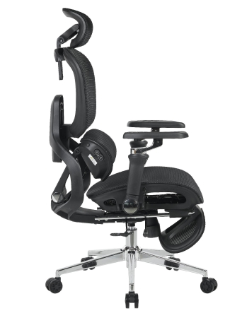 Кресло офисное TopChairs Prodigy с оттоманкой черный