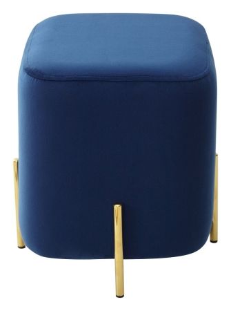 Пуф для гостиной ARES BLUVEL-86 NAVY синий, золотой фото в интернет-магазине Stoolmarket