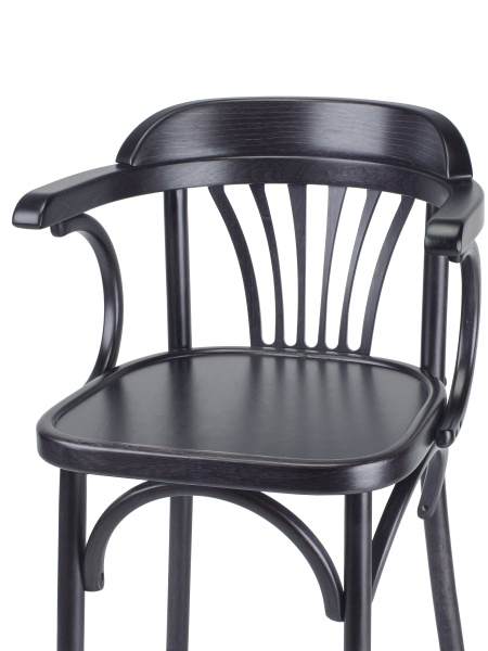 Деревянный стул Венский венге с твердым сиденьем с дугами назад