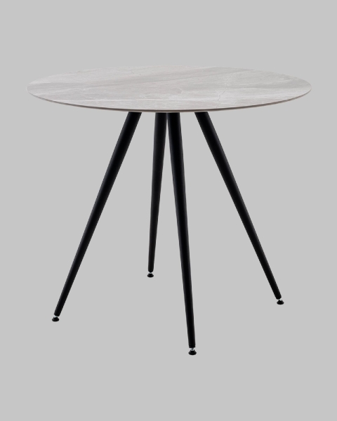 Стол Ники с круглой столешницей из керамики Italian light grey 900 Стол Ники с круглой столешницей из керамики Italian light grey 900