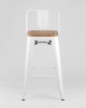 Стул полубарный TOLIX WOOD со спинкой белый глянцевый