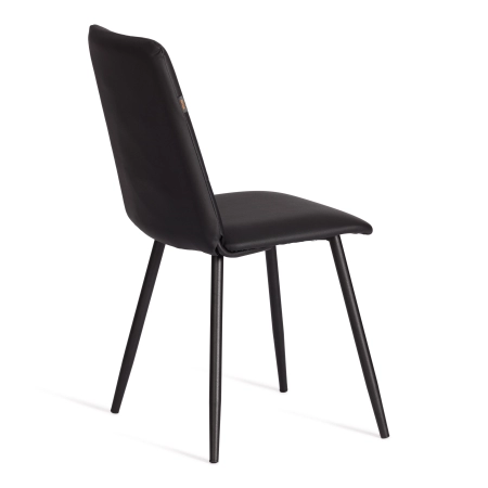 Стул обеденный Asti черный, экокожа и металл, мягкое сиденье, без подлокотников Стул обеденный Asti черный, экокожа и металл, мягкое сиденье, без подлокотников