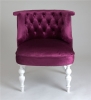 Деревянное кресло Бархат темно-розовое с белыми ножками