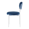 Стул Maso велюр синий, белые ножки