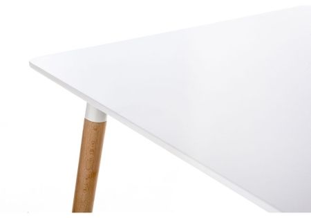 Стол Table 120 белый, светлое дерево