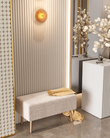 Банкетка Сторми с ящиком бежевый