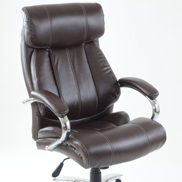 Кресло для руководителя K-303 коричневая экокожа