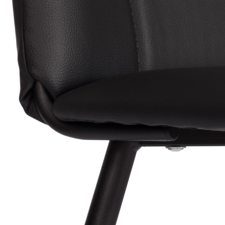 Стул обеденный Asti черный, экокожа и металл, мягкое сиденье, без подлокотников Стул обеденный Asti черный, экокожа и металл, мягкое сиденье, без подлокотников