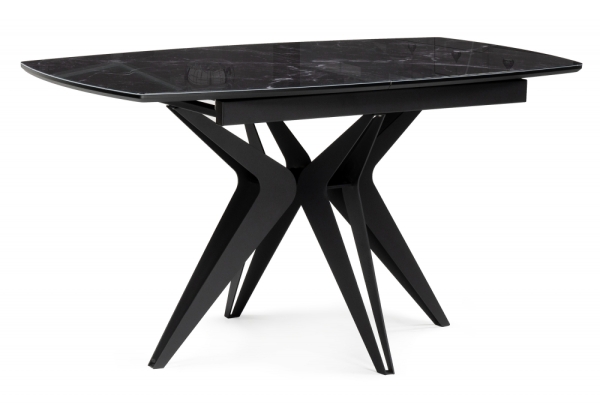 Стол стеклянный Риполь 140(180)х80 черный мрамор, черный