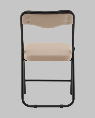 Стул складной Джонни велюр велютто бежевый, каркас черный матовый