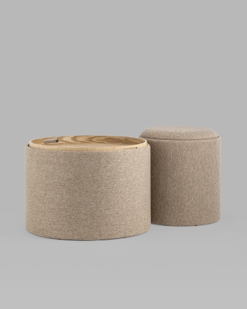 Пуф-столик с ящиком Хюгге S рогожка бежевый