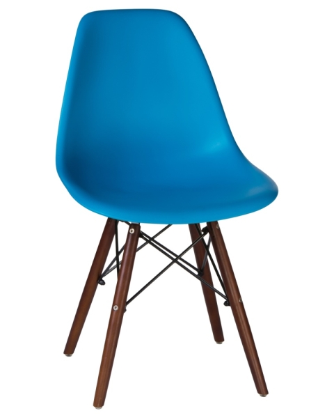Стул обеденный LMZL-PP623 ножки темный бук сиденья голубой