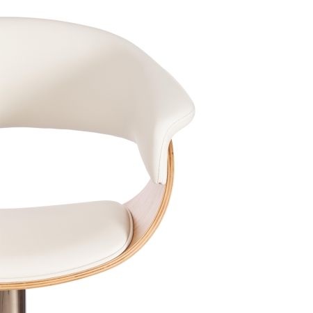 Барный стул VIMTA (mod.4021S) металл, дерево, экокожа, 60х51х91,5-112,5 см, высота сиденья 61,5-82,5 см, белый, натуральный, хром Барный стул VIMTA (mod.4021S) металл, дерево, экокожа, 60х51х91,5-112,5 см, высота сиденья 61,5-82,5 см, белый, натуральный, хром