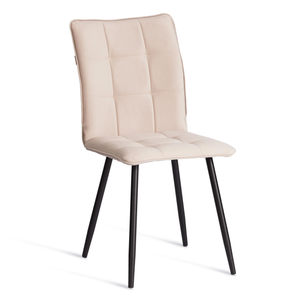 Стул обеденный Bari бежевый, ткань и металл, мягкое сиденье, без подлокотников Стул обеденный Bari бежевый, ткань и металл, мягкое сиденье, без подлокотников