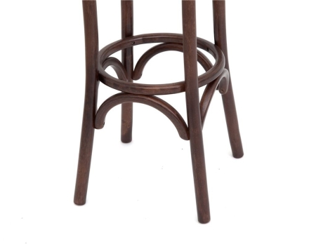 Полубарный деревянный табурет Венский 650 темный тон с мягким сиденьем из коричневой экокожи