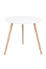 Стол журнальный "Омега 2" белый, натуральный, без шпона